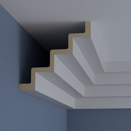 Ekena Millwork 7 5/8"H x 8 1/8"P x 11"F x 94 1/2"L, Eris Step Crown Moulding MLD07X08X11ER